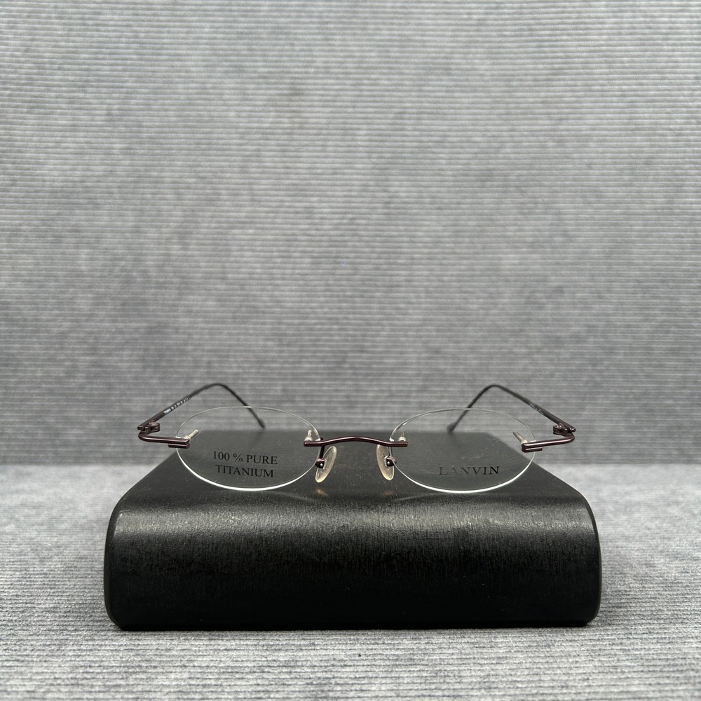 Lanvin Pure Titanium Rimless Y2k Eyeglasses Burgundy LA 2233 001 France